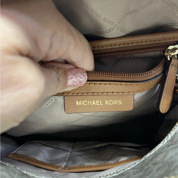 Michael Kors Silver and Tan Backpack - Picture 9 of 9